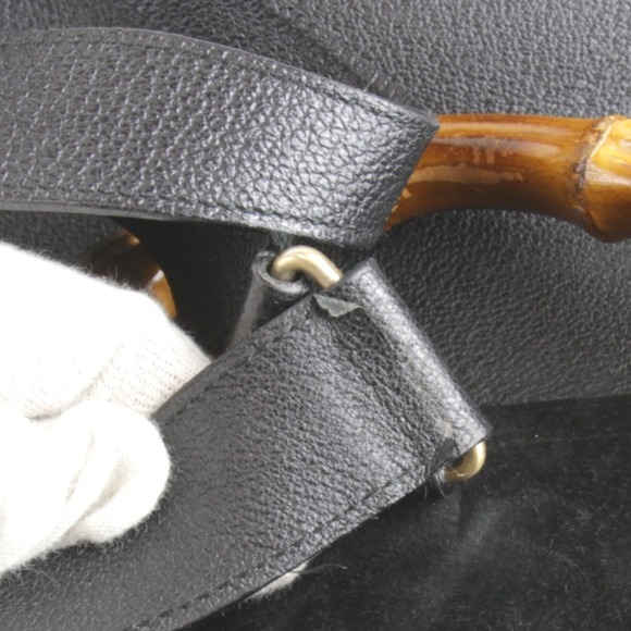 GUCCI Black Bamboo Backpack - Picture 8 of 14